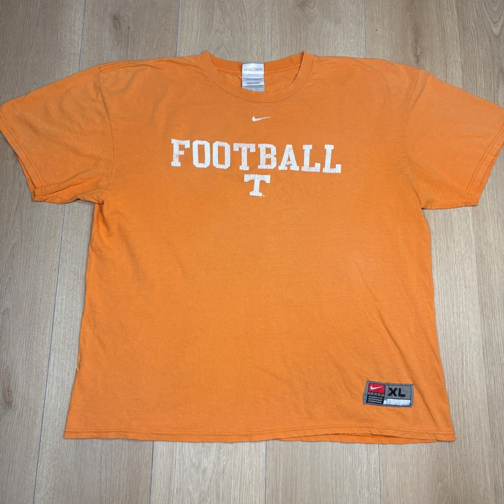 Vintage Nike Tennessee Volunteers Center Swoosh Football T-Shirt Orange Gray Tag